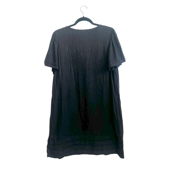 Original Nicole Miller Black Linen Dress Minimalist Classic 90s Quiet Luxury XL - Picture 3 of 7